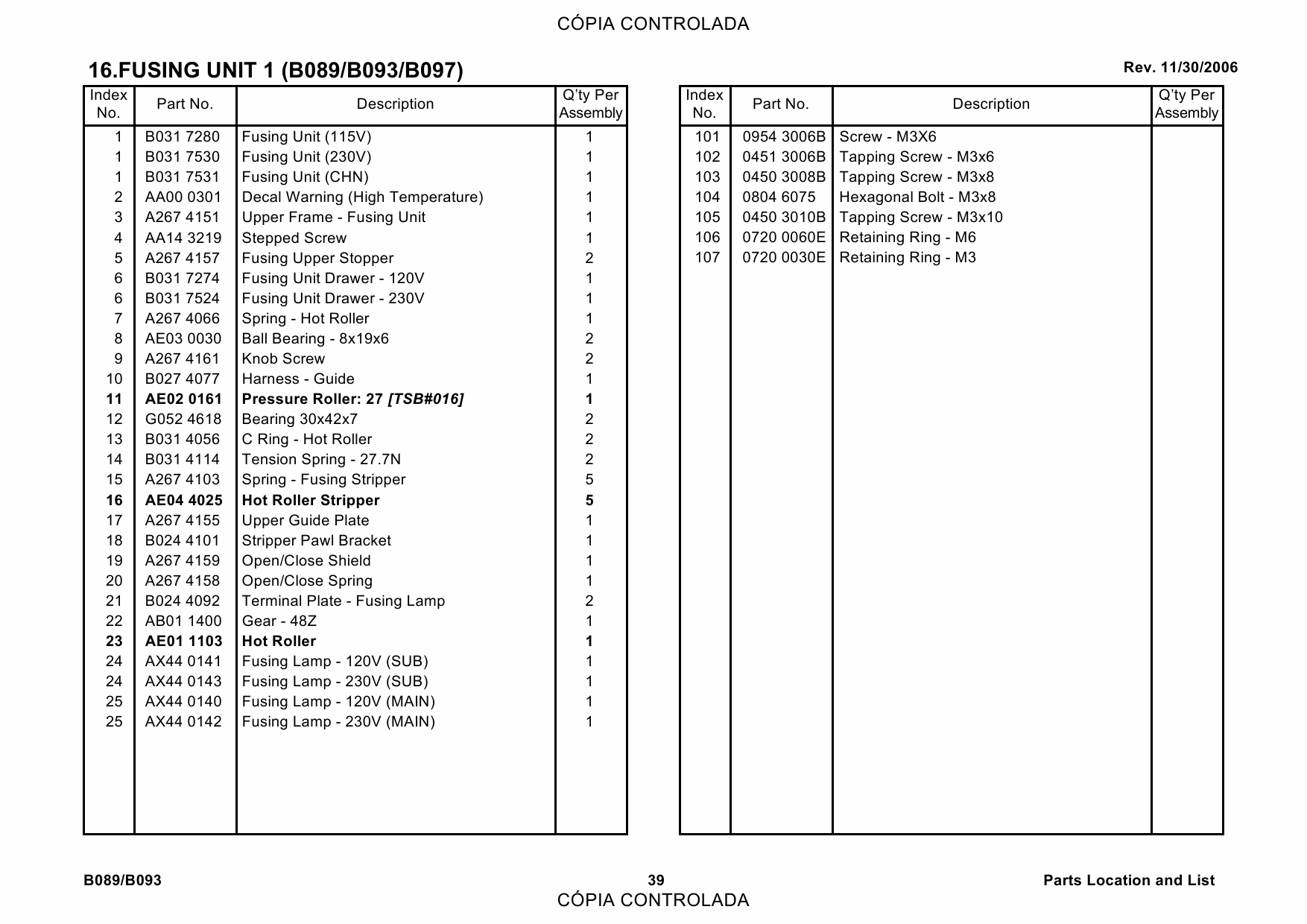 RICOH Aficio 2022 2027 B089 B093 Parts Catalog-2